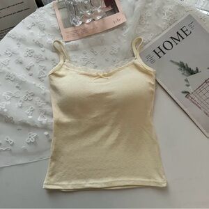 Alfie - Lace Bow-Accent Padded Camisole Top NWOT